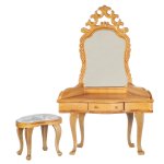 (image for) Oak Dressing Table w/ Stool