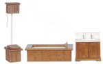 (image for) Victorian Bathroom Set - Walnut - 3pc