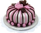 (image for) Pink & Black Floral Trimmed Cake