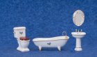 (image for) White Porcelain Bath Set w/ Flowers - 4pc