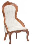 (image for) White & Walnut Victorian Ladies Chair