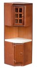 (image for) Kitchen Corner Cabinet w/ White Countertop - Walnut