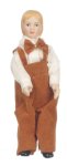 (image for) Old Fashioned Porcelain Brother Doll in Overalls & Bow Tie