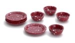 (image for) Red Enamel Dishes 8pc 4 Sets