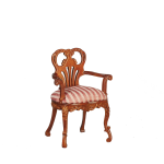 (image for) Fancy Armchair - Mauve Stripe - Mahogany