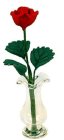 (image for) Open Long Stem Rose in Glass Vase