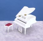 (image for) Baby Grand Piano w/ Stool - White