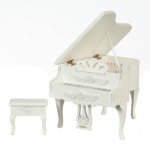 (image for) Carved Piano w/ Bench - White