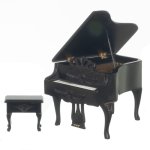 (image for) Carved Piano w/ Bench - Black