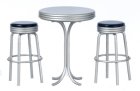 (image for) 1950s Tall Table & Stools - 3pc - Black