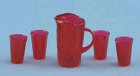 (image for) Pitcher & 4 Glasses - Red