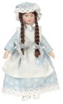 (image for) Porcelain Country Girl Doll in Blue Dress