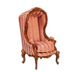 (image for) 1/2in Scale Hooded Armchair - Walnut A