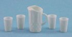 (image for) Crystal Pitcher & 4 Tumblers-White KIT