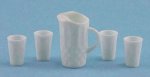 (image for) Crystal Pitcher & 4 Tumblers-White KIT