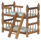 (image for) Walnut Bunk Bed w/ Linens & Ladder