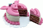 (image for) Pink Pig Cake with Slice