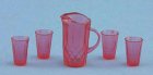 (image for) Cranberry Pitcher & 4 Tumblers