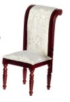 (image for) Mahogany Side Chair w/ White Fabric