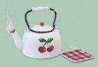 (image for) Tea Kettle w/ Cherries & Pot Holder