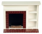 (image for) Fireplace w/ Shelves - White