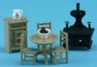 (image for) 1/4in Scale Oak Kitchen Set Hand Painted