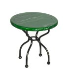 (image for) Green Marble Top Patio Table - Black