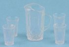 (image for) Crystal Pitcher & 4 Tumblers-Clear