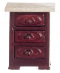 (image for) 3 Drawer Nightstand - Mahogany