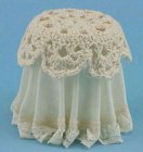 (image for) Ivory Lace Topped Skirted Table