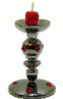 (image for) Tall Ruby Encrusted Candlestick with Red Candle