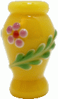 (image for) Yellow Floral Fused Glass Vase