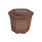 (image for) Small Dark Hexagon Planter Pot - Terra-Cotta