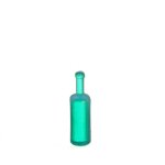 (image for) 1/2in Scale Liquor Bottle Green Unlabeled 500pc