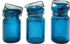 (image for) Blue Glass Canning Jars Medium 3pc