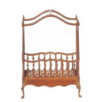 (image for) 1/2in Scale Canopy Baby Crib - Walnut