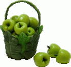 (image for) Leaf Basket Filled w/ Green Apples