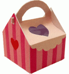 (image for) Valentines Cake/Pastry Box w/ Window & Handle