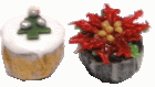 (image for) Christmas Tree & Poinsettia Cupcakes 2pcs