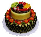 (image for) Large 2-Tiered Fruit Topped Cake Style 2