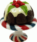 (image for) Plum Pudding Cake on Peppermint Cake Plate