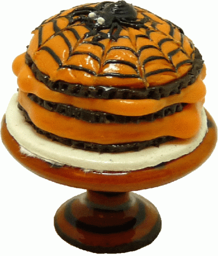 (image for) Spider Cake on Halloween Cake Plate