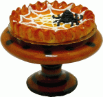 (image for) Spider Pumpkin Pie on Halloween Cake Plate