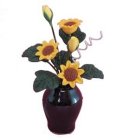 (image for) Sunflowers in Black Ceramic Vase