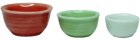 (image for) Ceramic Bowl Set Red White & Green 3pc