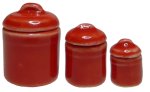 (image for) Red Canister Set w/ Lids 3pc