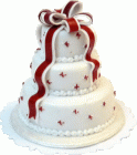 (image for) 3 Tier Cake with Red Ribbon