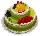 (image for) Large 2-Tiered Fruit Topped Cake Style 8