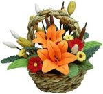 (image for) Tropical Orange Floral In Basket