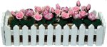 (image for) Pink and White Roses in Picket Planter